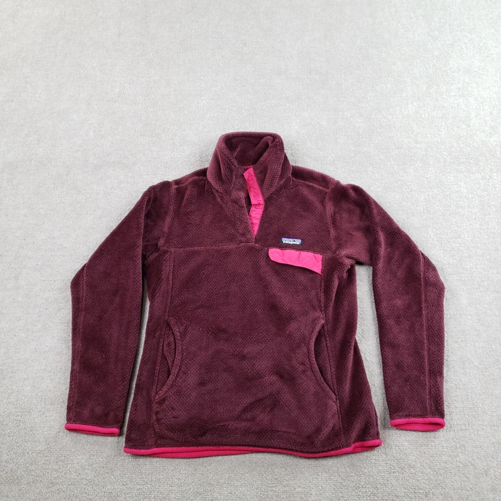 Patagonia Snap-T Jacket Womens Medium Purple Fleece Collared Pockets 25442